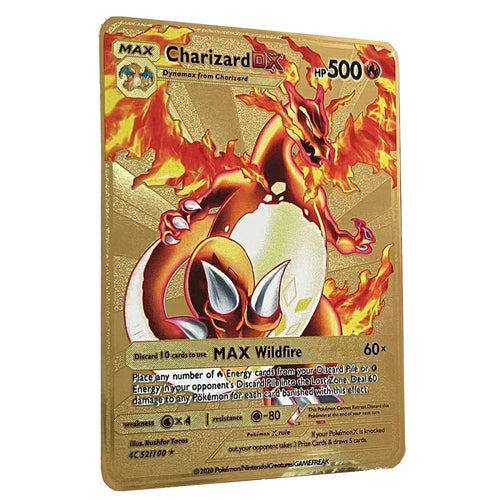 Pokemon Metal Card 10000 Points Arceus Charizard Super Card Golden