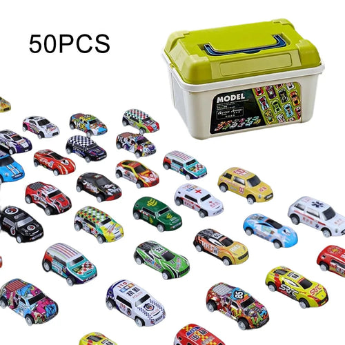 Mini Alloy Car Model Set with Storage Box Diecast Cars Toys for Boys