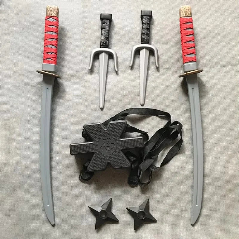 56cm Halloween Samurai Ninja Plastic Retro Long Knife Daggers 7 Pieces