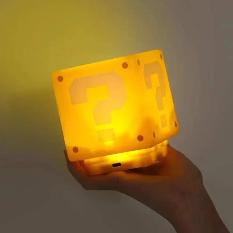 LED Question Mark Brick Night Light With Music USB Charging Desk Lamp