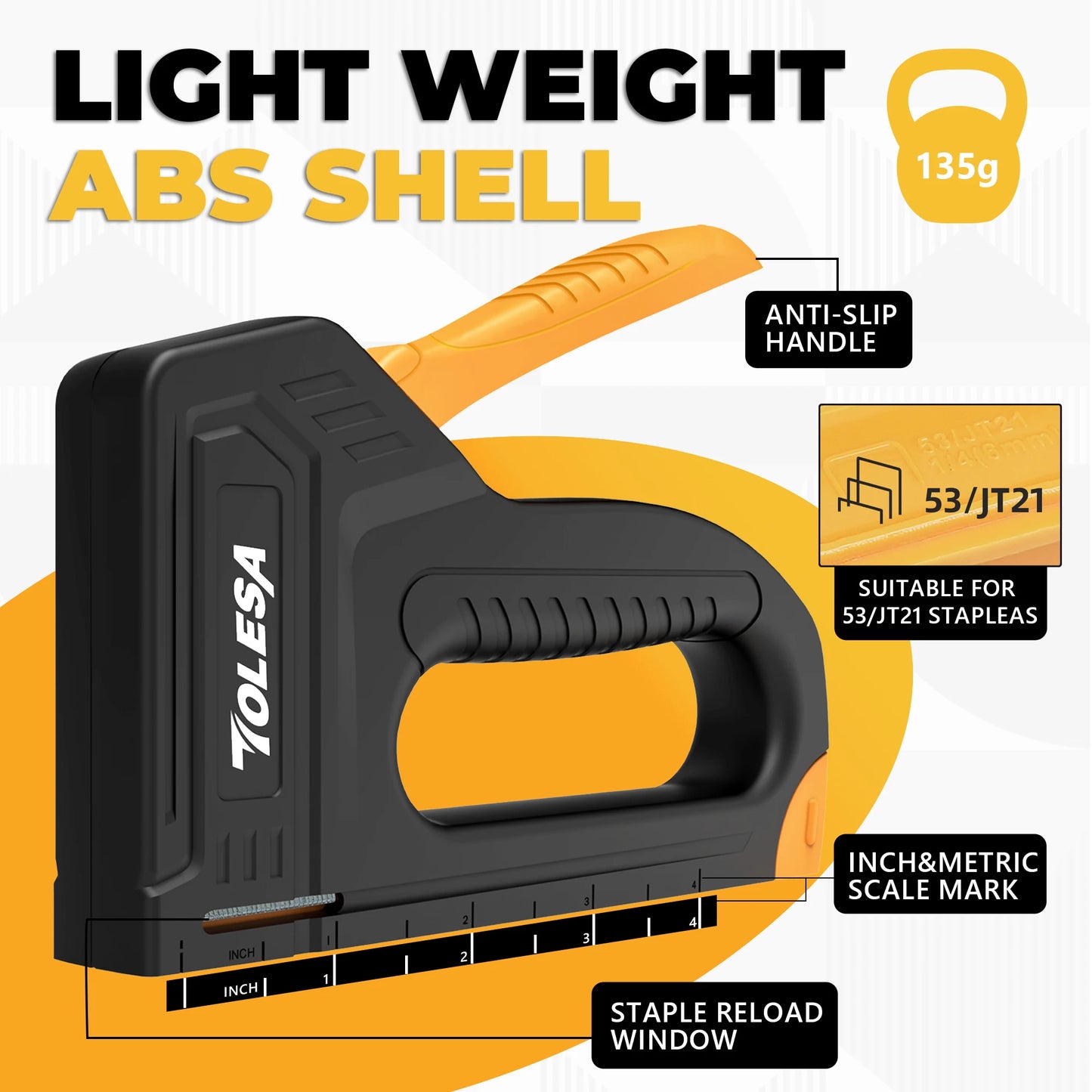 TOLESA Light Duty Staple Gun for Wood Upholstery Staple Gun with