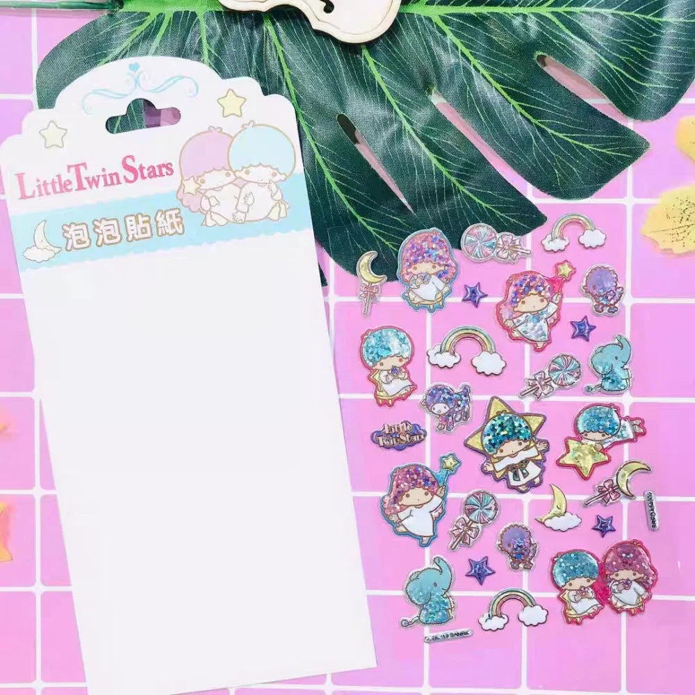 Genuine Sanrio Hello Kitty Glitter Stickers Cartoon Kt Cat Toys Decals
