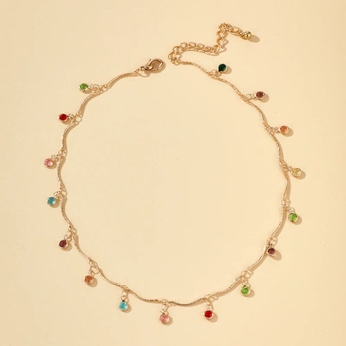 Fashion Simple Candy Color Tassel Necklace for Women Aesthetic
