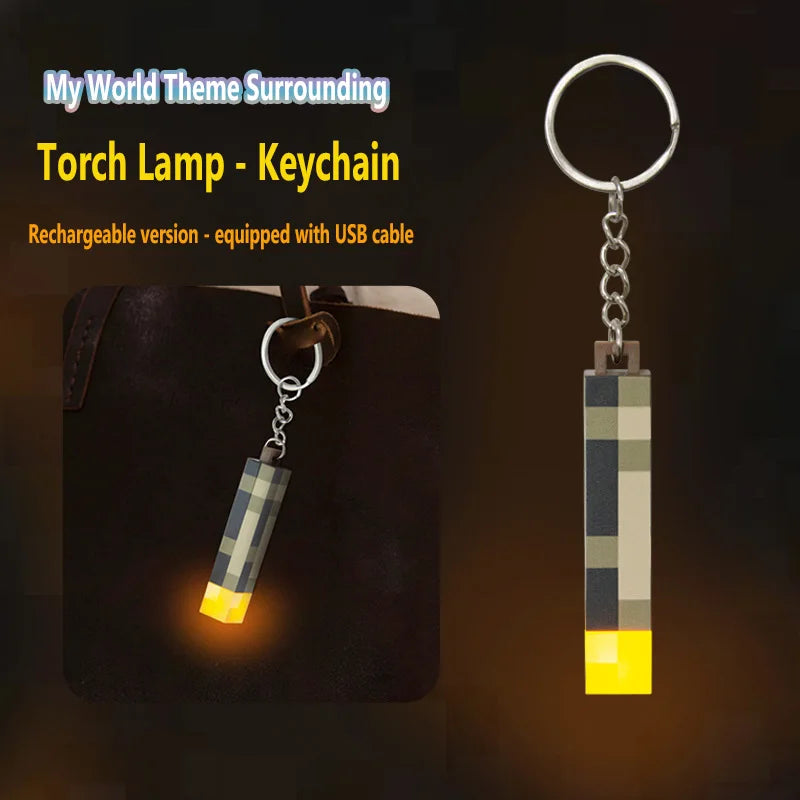 MC Game Mini Torch Flashlight LED Light USB Rechargeable Torch