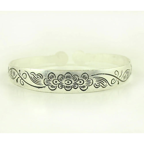 New Retro Cuff Bracelets Tibetan Silver Metal Carving Fish Elephant