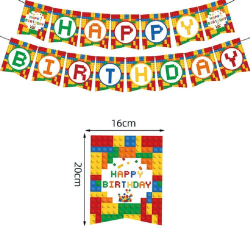 Building Blocks Theme Party Decor Supplies Disposable Tableware Cup