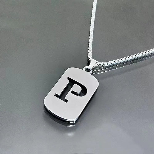 Stainless steel Men Women Pendant Necklace Hollow 26 Mother Without