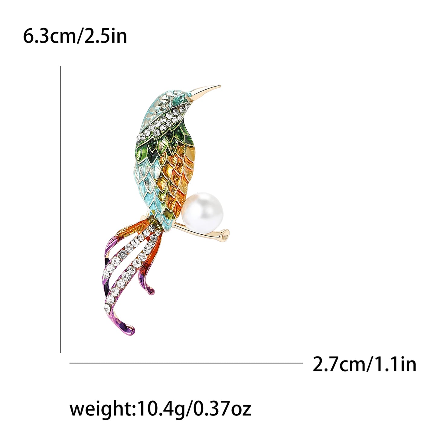 Classic Rhinestones Birds Brooches for Women Unisex Pearls Animals