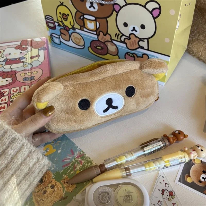 Kawaii Rilakkuma Pencil Cases For Kids Girls Cute Cartoon Bear Pencil
