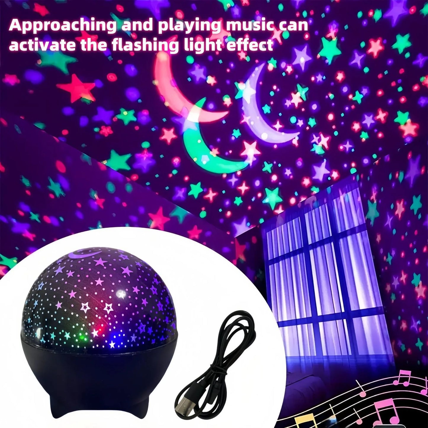 RGB Night Lights LED Projector Light Starry Moon Galaxy Projection