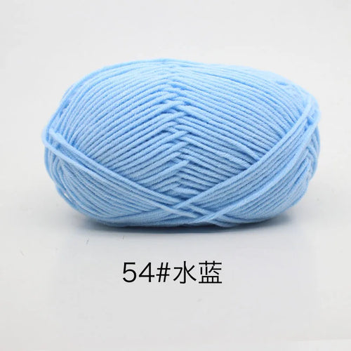 40-50g/Set 4ply Milk Cotton(80%) Knitting Yarn Needlework Dyed Lanas
