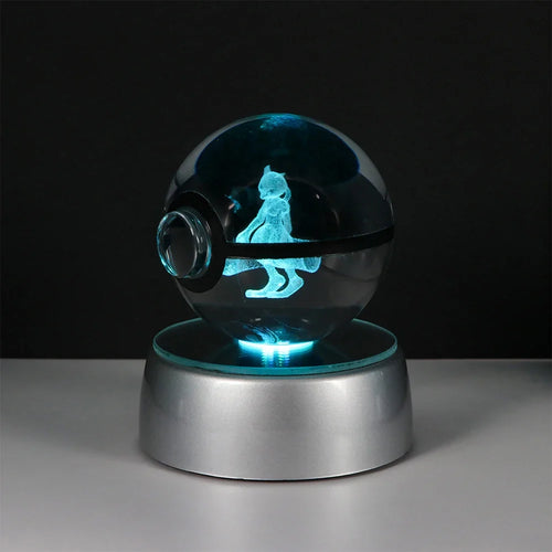 Pokemon Crystal Ball Pikachu Gengar Eevee Mewtwo Lacario Anime Game