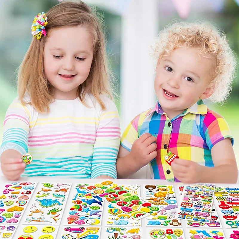 12pcs/set Children Bubble Stickers 3D Sticker Toy Plastic Multiple