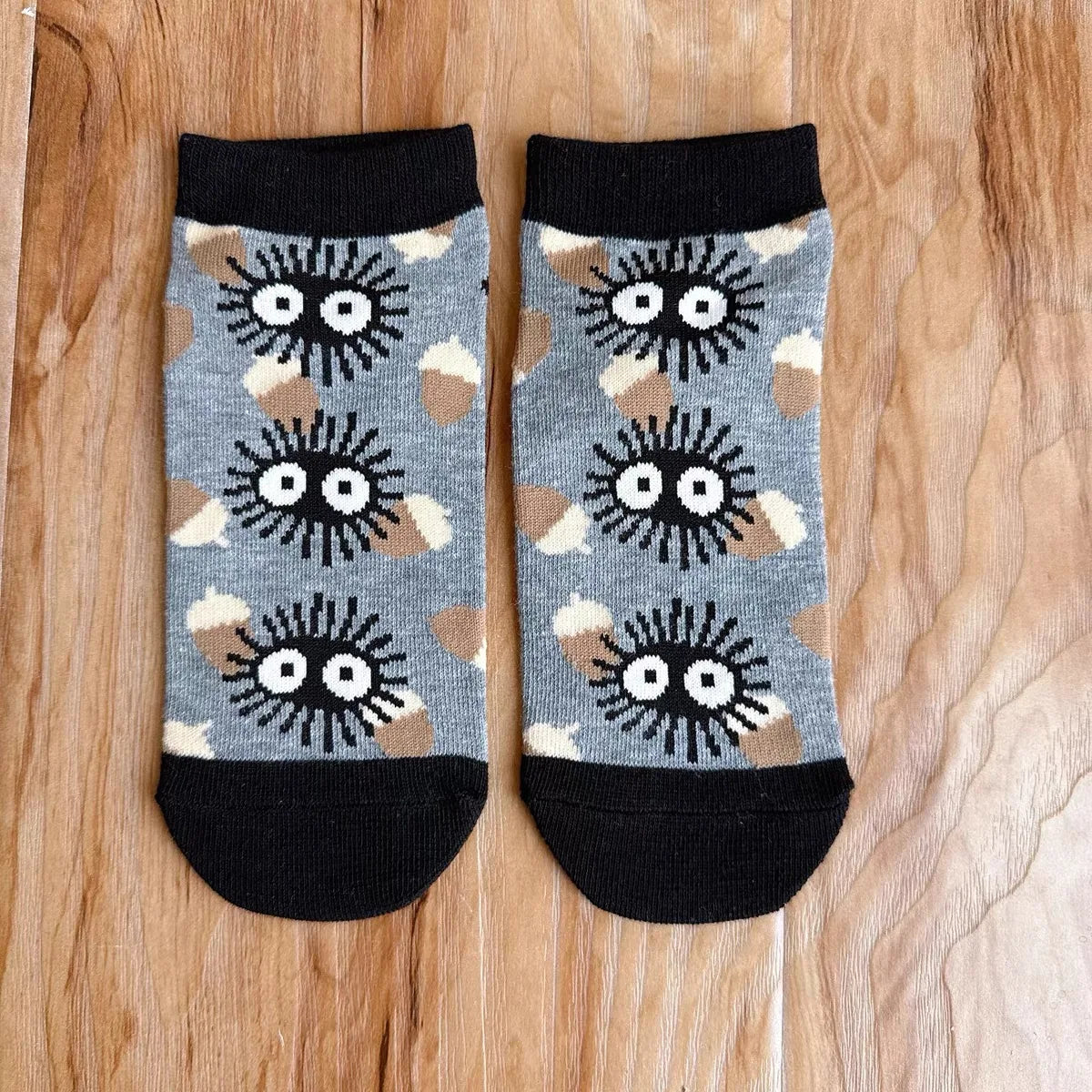 Japanese Anime Cartoon Grey Cat Socks Cute Calcifer Short Socks Jiji