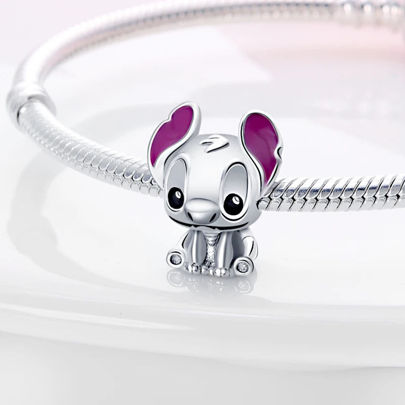 New S925 sterling silver Disney Mickey Mouse pendant bead suitable Fit