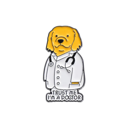 Trust Me I'm a Doctor Enamel Pin Animal Veterinarian Plague Doctor