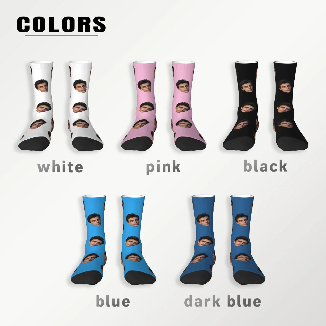 Customized face-shaped socks  Unisex customized socks  Personalized