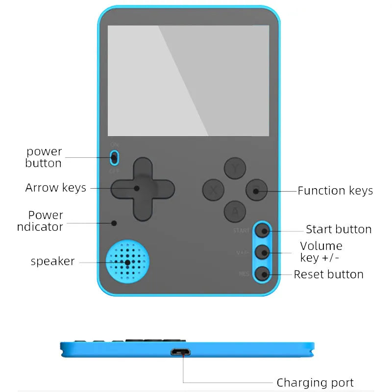 Handheld Game Console 500 Classic Games LCD Portable Retro Video Mini