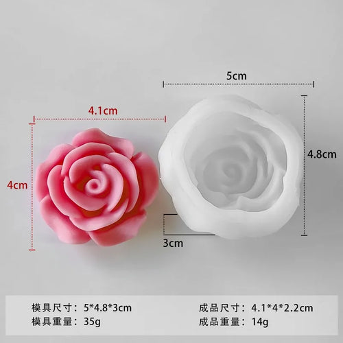 3D Mini Rose Flower Silicone Candle Mold DIY Craft Resin Gypsum Cement