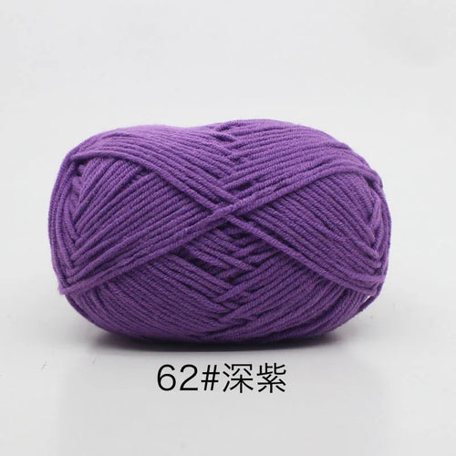 40-50g/Set 4ply Milk Cotton(80%) Knitting Yarn Needlework Dyed Lanas