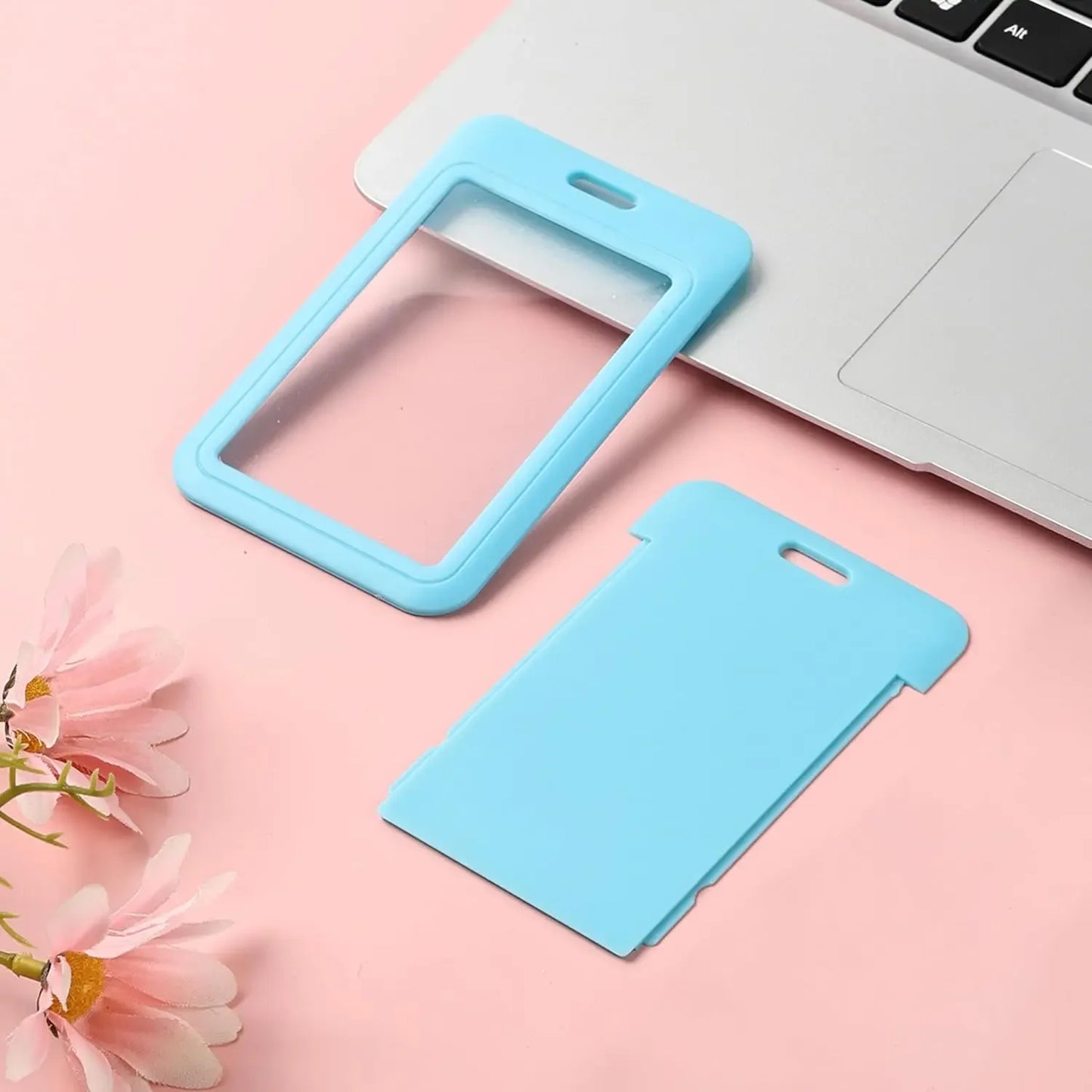 1 Pcs Sliding ID Badge Holder with Clear Window,ID Card Protector for