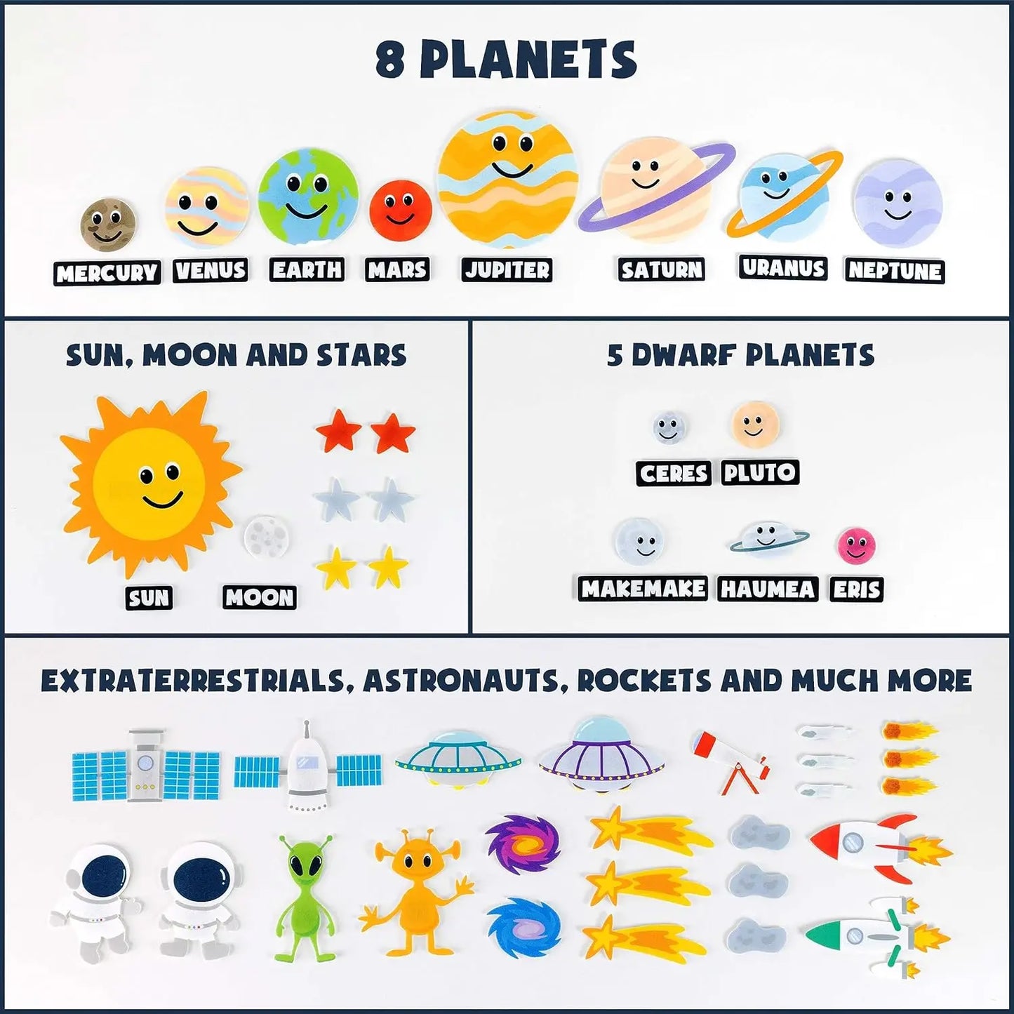 Montessori Toy Solar System Felt Story Busy Board Set for Toddlers