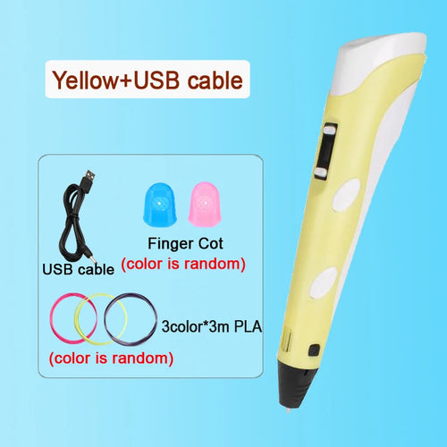 3D Printing Pen DIY Drawing Paiting  With LCD Screen Compatible PLA
