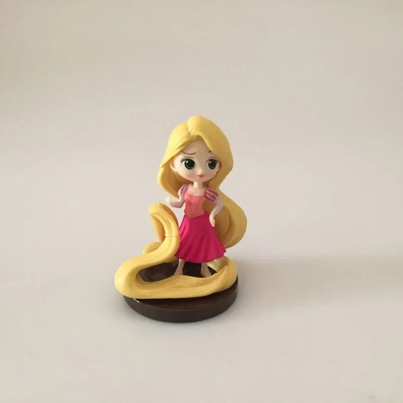 5-8cm 8pcs/set Q Posket Princess Tiana Snow White Rapunzel Ariel