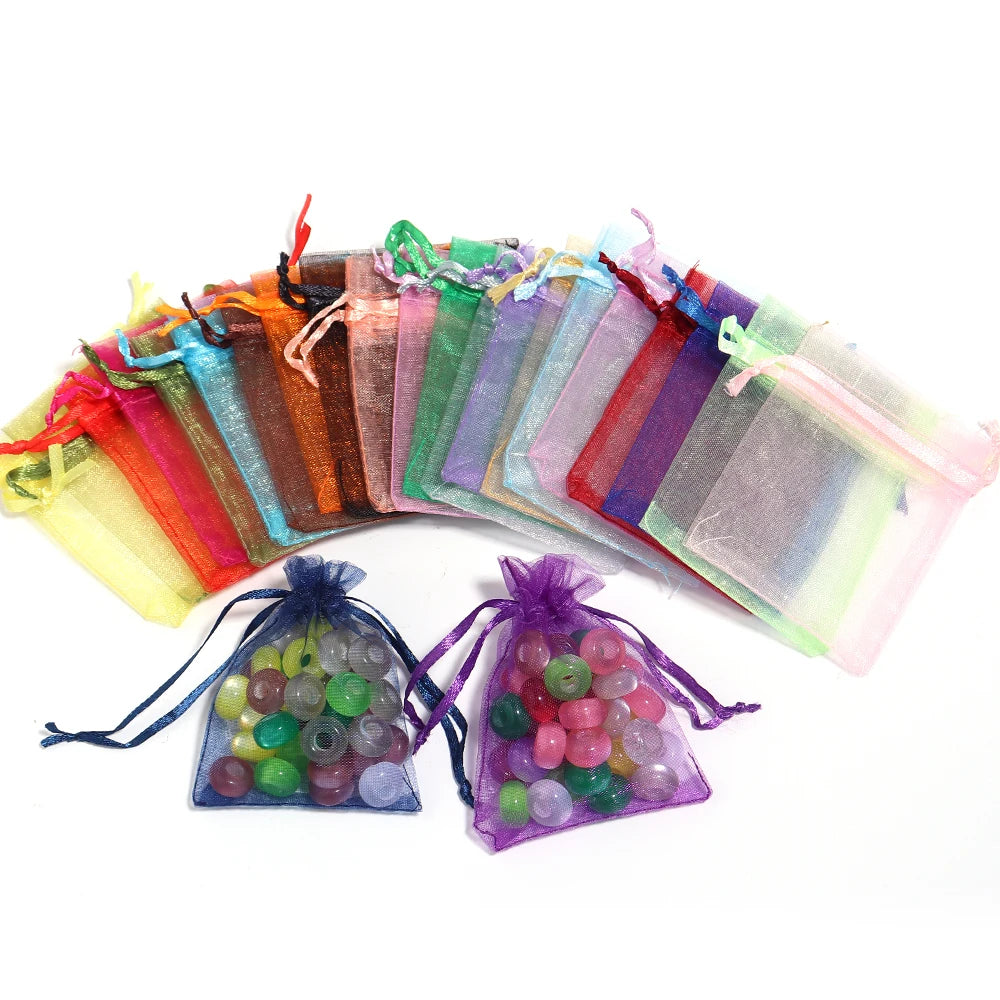 10pcs/Lot 24 Colors Organza Bags Jewelry Bag Wedding Gift Storage