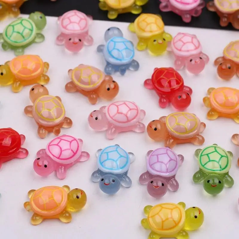 1PC Night Glow Large Turtle+100pcs Mini Luminous Turtles Figurines