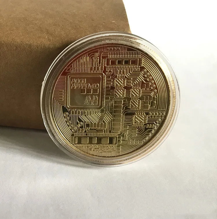 Gold Plated Bitcoin Coin Collectible Art Collection Gift Physical