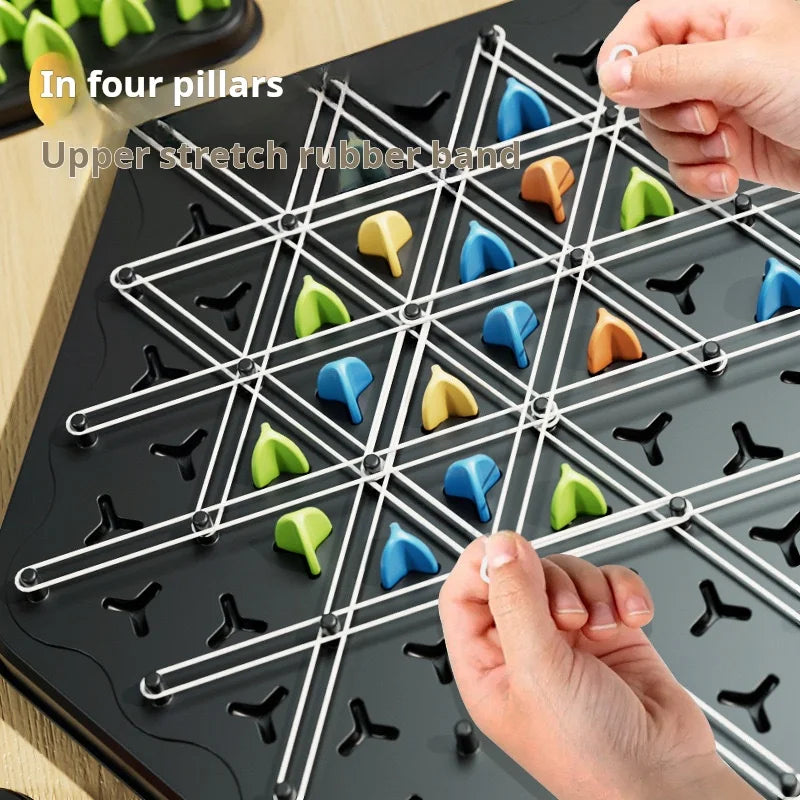 Chain Triangle Chess Game Triggle Rubber Band Game Educational