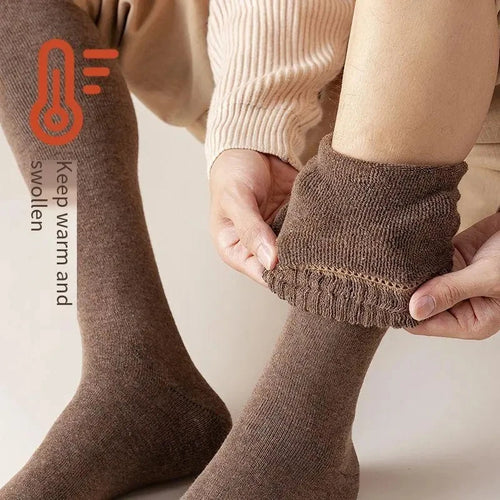 Winter Men's Knee Long Socks Wool Keep Warm Longer Stocking