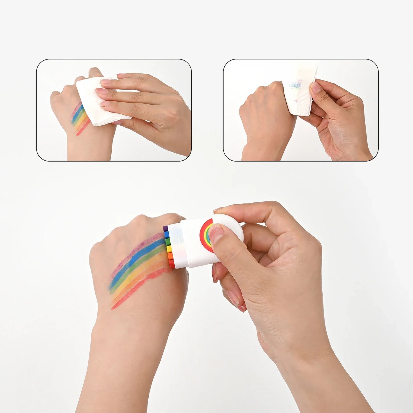 2PCs Rainbow Crayon Paint Rainbow Birthday Party Colourful Theme Party