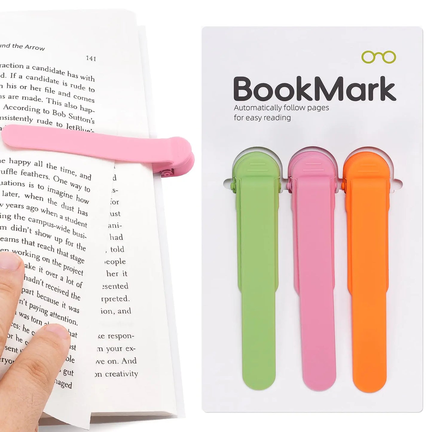 Automatic Bookmark, Silicone Reading Bookmark, Colorful Bookmark,