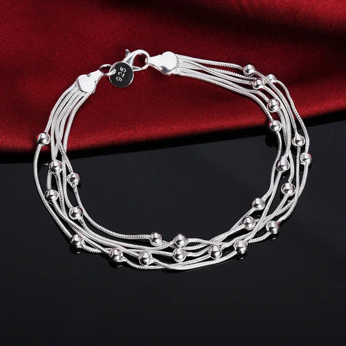 Fine 925 Sterling Silver Noble Nice Chain Solid Bracelet for Women Men