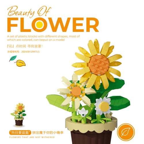 Potted Building Blocks Simulate Succulent Flower Bouquets, Creative