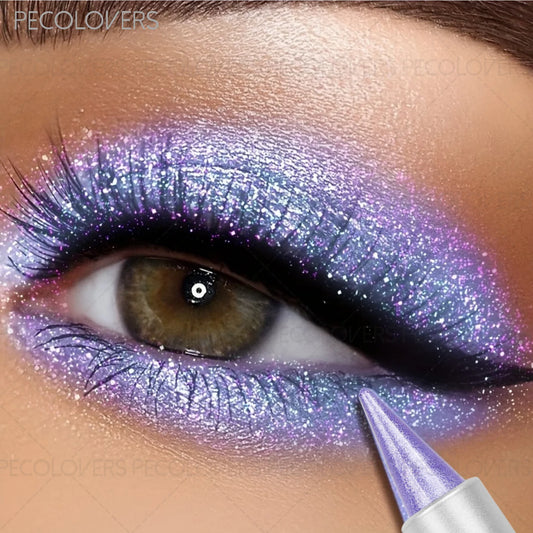 1 Pc Monochromatic Glitte Shiny Eyeshadow Pen & Eyeshadow Stick,