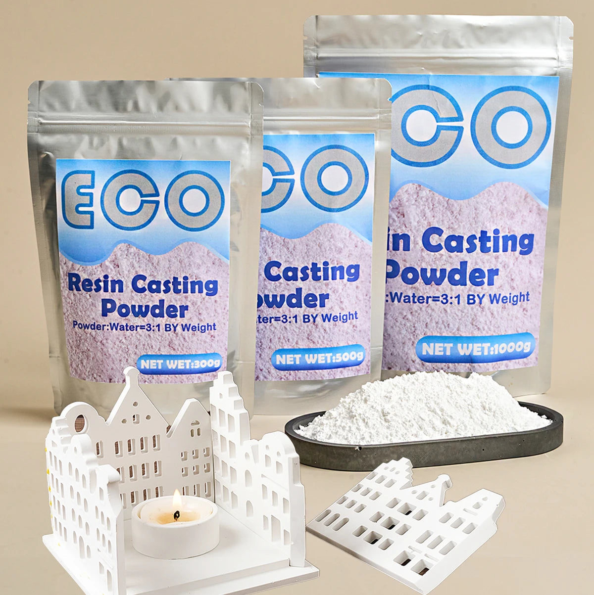 300g/500g/1000g Gypsum Powder High Density Casting Resin Powder Clay