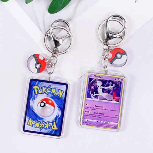 Pokémon Card Cute Acrylic Car Keychain Accessories Pikachu Charizard