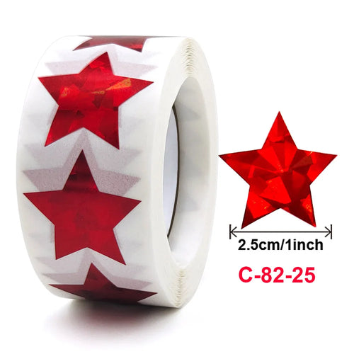 500pcs Colorful Star Adhesive Holographic Star Stickers Scrapbook