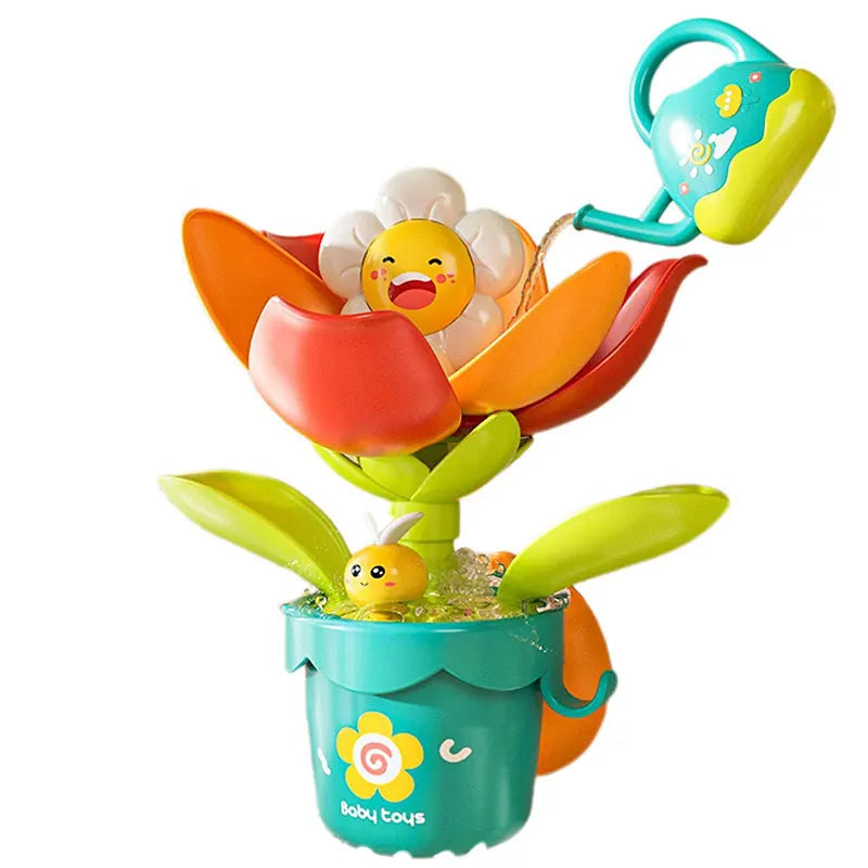 Duck/Flower Shape Baby Bath Toy Play Water in Lion Waterwheel Children