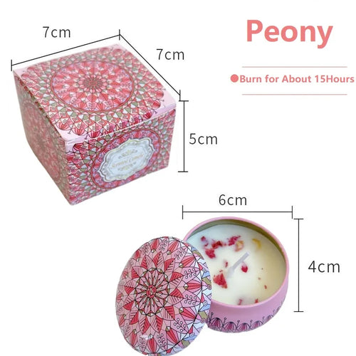 1/4PCS Vintage Scented Candles Soy Wax Candle Jars Flower Fragrance
