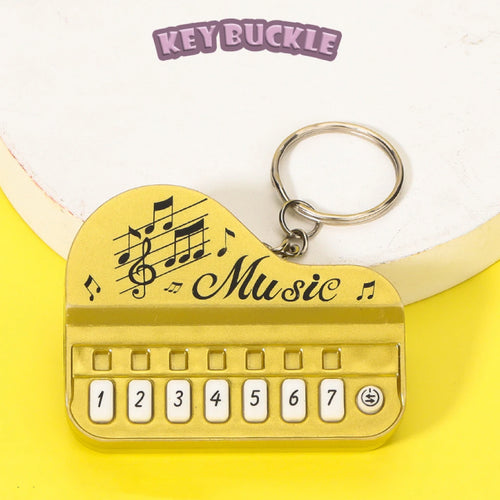 1 Pcs Creative Mini Electronic Piano Keychain Pendant Luminous Music