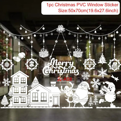Christmas Window Sticker Merry Christmas Decorations For Home 2023