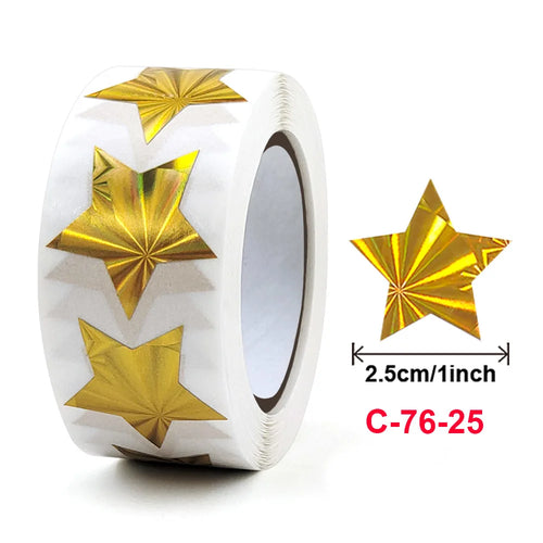 500pcs Colorful Star Adhesive Holographic Star Stickers Scrapbook