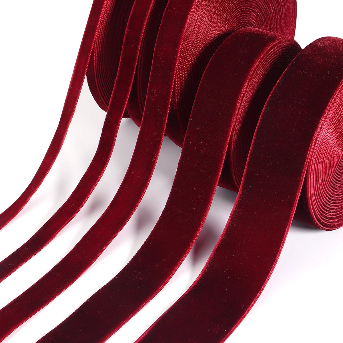 5-10yards/roll Velvet Ribbons Black Wine Red Color Single Face