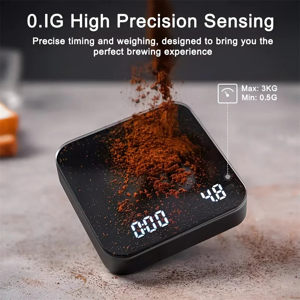 1Set Electronic Coffee Scale with Silicone Pad Digital Coffee Scale