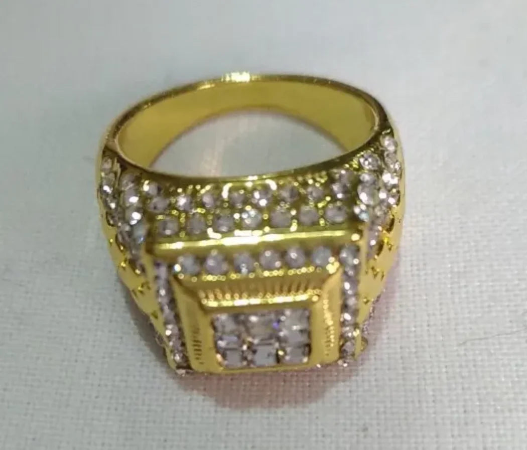 Hot Selling Gold Plated Rings For Men Zirconia Jewelry Hiphop Ring
