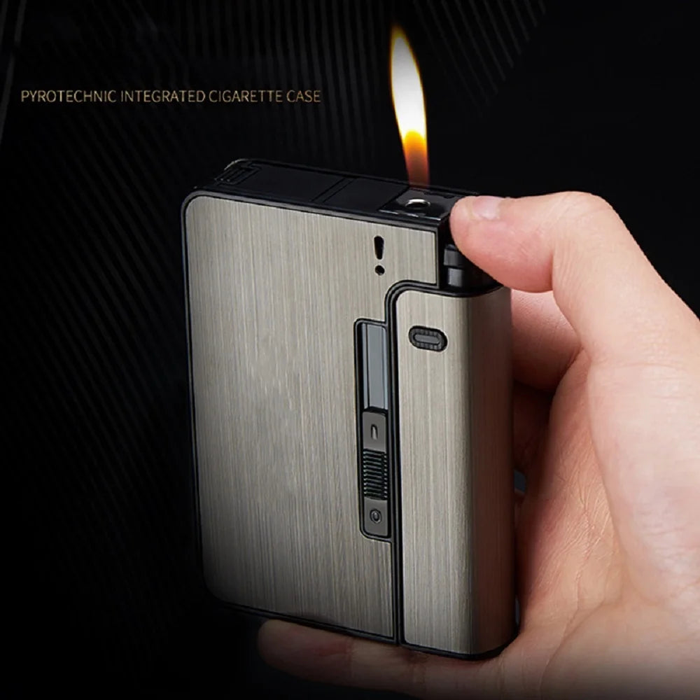 Portable Automatic Cigarette Case Metal Cigarette Holder Box for 10pcs